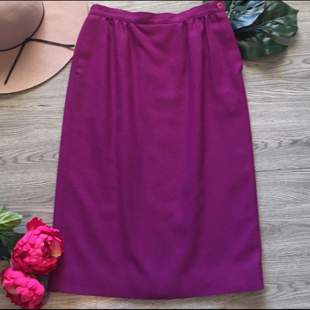 💐PENDLETON Vintage Dead Stock Fall Winter Wool Pencil Skirt Purple